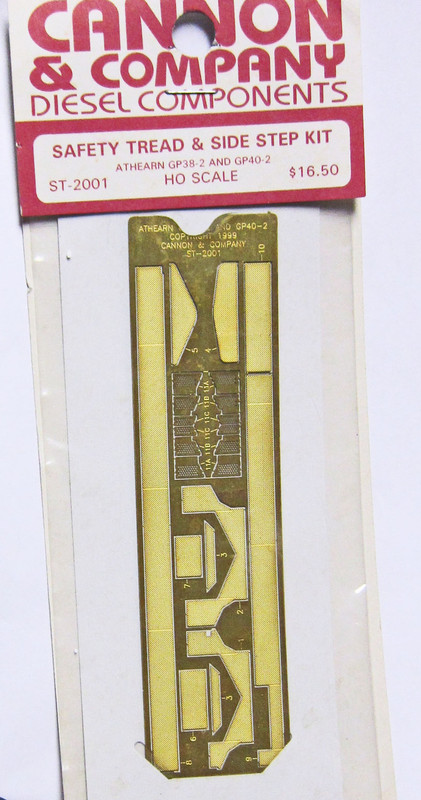 Cannon 2001 HO Detail Part Brass Safety Tread Side Step Kit for Athearn GP38-2 and GP40-2