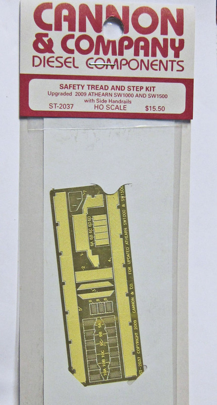 Cannon 2037 HO Detail Part Brass Safety Tread Side Step Kit For 2009 Athearn SW1500 & SW1000 w/Side Handrails