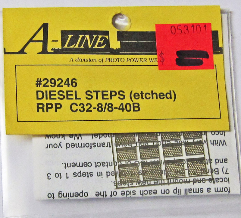 A-Line 29246 HO Scale Etched Brass Diesel Steps Rail Power Products C32-8 8-40B