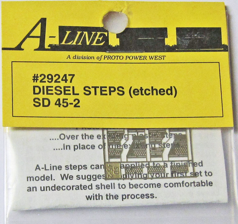 A-Line 29247 HO Scale Etched Brass Diesel Steps Rail Power Products SD45-2