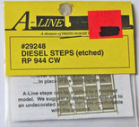A-Line 29248 HO Scale Etched Brass Diesel Steps Rail Power Products 944 CW