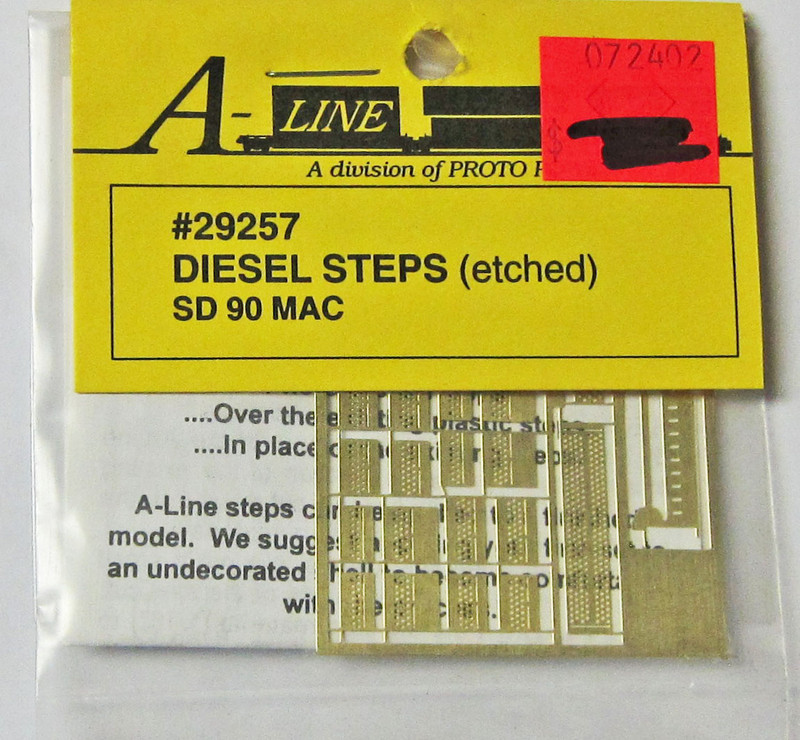 A-Line 29257 HO Scale Etched Brass Diesel Steps Rail Power Products SD90MAC