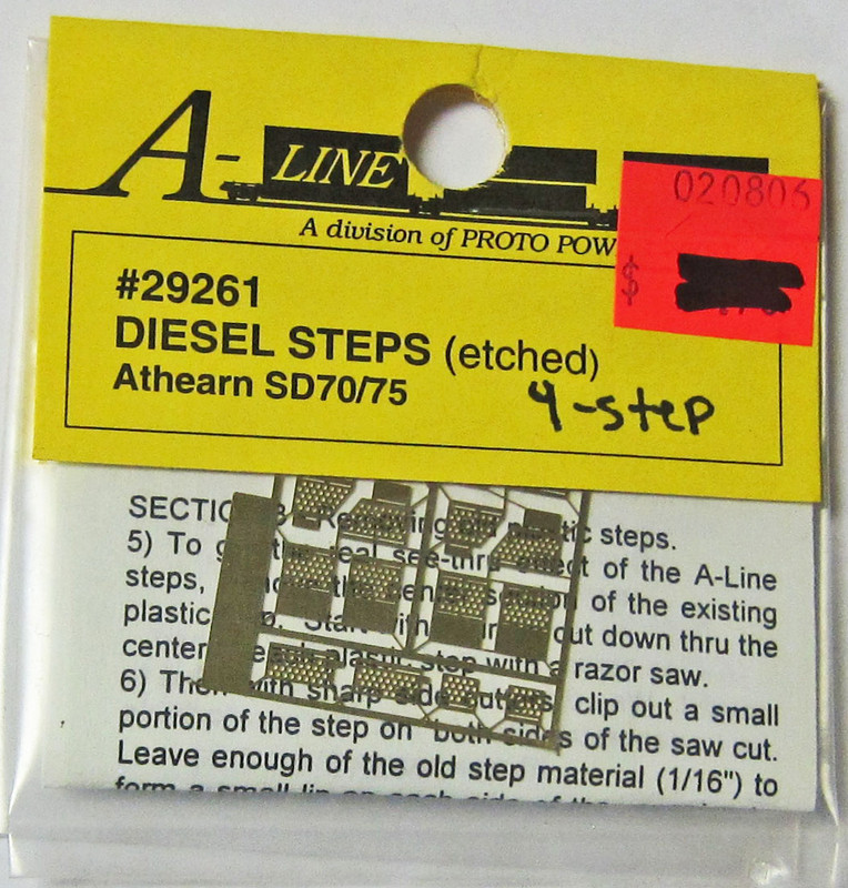 A-Line 29261 HO Scale Etched Brass Diesel Steps Athearn SD70 SD75