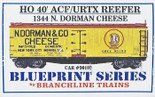 BRANCHLINE BLUEPRINT HO 40' ACF/URTX REEFER DORMAN CHEESE KIT #1344