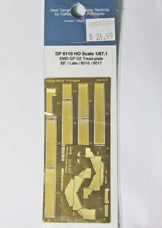 Railflyer 6110 HO Scale Detail Part EMD Locomotive Treadplate GP38-2 & GP40-2. 81" Nose