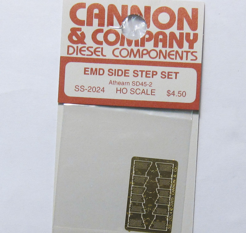 Cannon 2024 HO Scale Detail Part Photo-Etched Brass EMD Side Step Set Athearn SD45-2