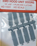 Cannon 1020 HO Scale Detail Part EMD Plain & Latched Hood Doors pkg(8)