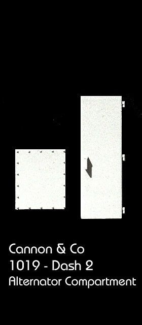 Cannon 1019 HO Scale Detail Part EMD Dash 2 Alternator Compartment Doors pkg(2)