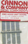 Cannon 1016 HO Scale Detail Part EMD 22 x 78" Latched Hood Doors pkg(8)
