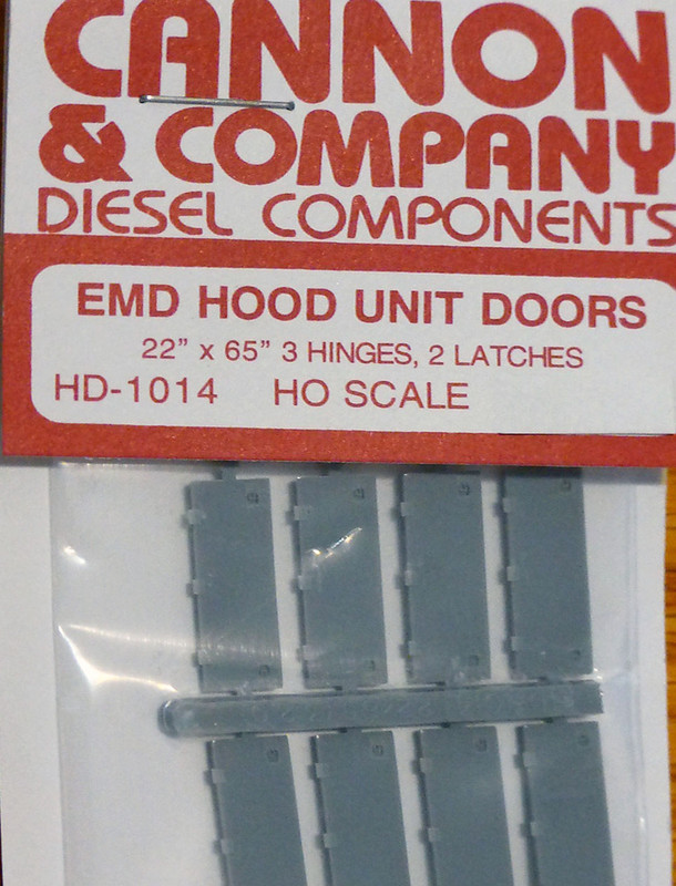 Cannon 1014 HO Scale Detail Part EMD 22 x 65" Latched Hood Doors pkg(8)