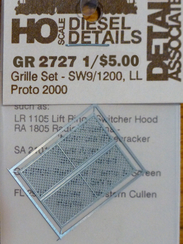 Detail Associates 2727 Air Grilles - EMD Early For Proto 2000 SW9/1200 HO Scale 