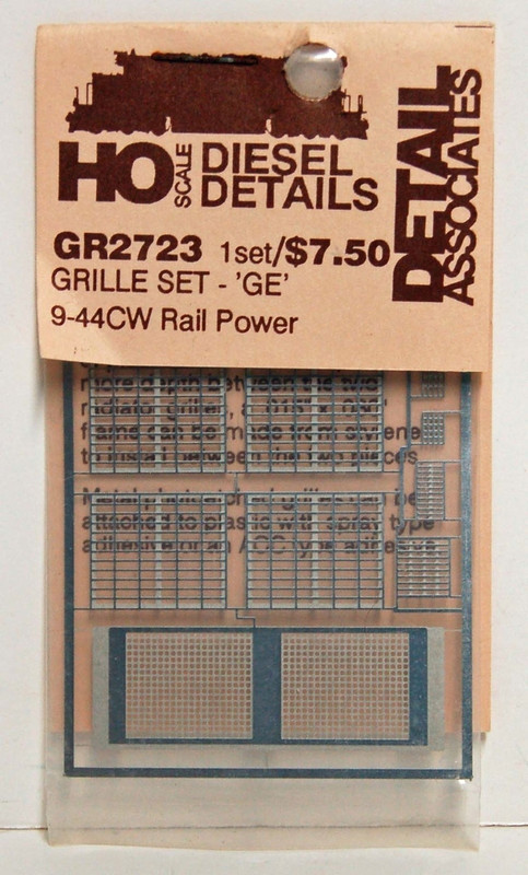 Detail Associates 2723 Air Grilles - GE C44-9 Railpower HO Scale 
