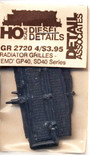 Detail Associates 2720 Radiator Grilles - EMD GP40 Series HO Scale 