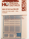 Detail Associates 2718 Air Grilles - GE Dash 8-40B HO Scale 
