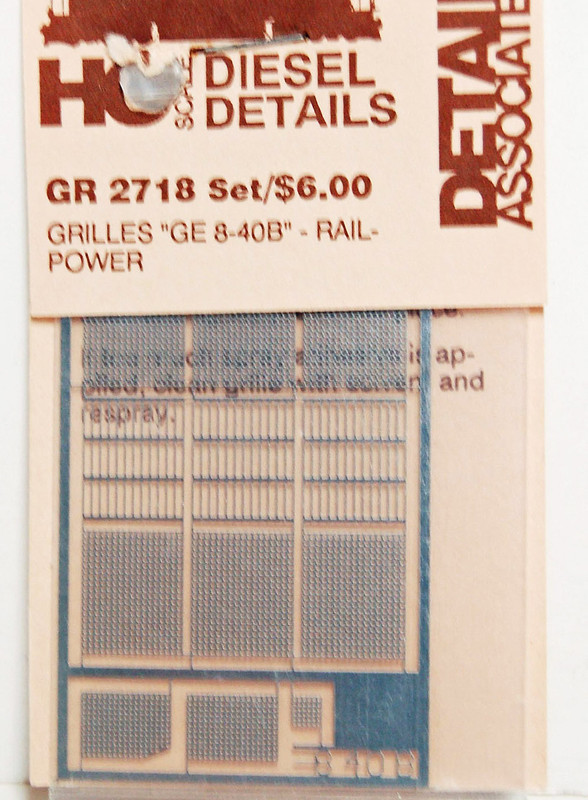 Detail Associates 2718 Air Grilles - GE Dash 8-40B HO Scale 