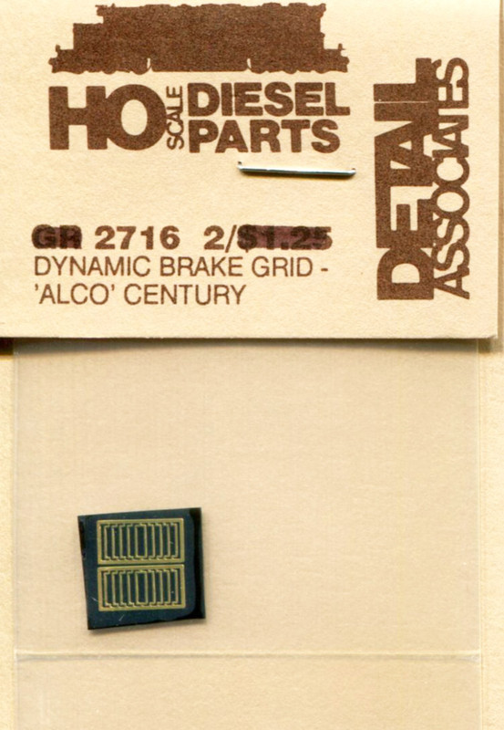 Detail Associates 2716 Brake Grids - For ALCO Century Series HO Scale 