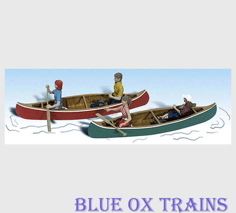 Woodland Scenics 1918 Canoers w/2 Canoes - Scenic Accents(R) HO Scale 