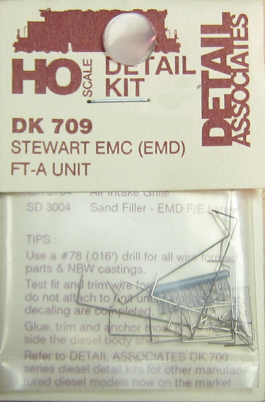 
Detail Associates 709 Diesel Detail Kit 'EMC' (EMD) FT-A Unit Stewart Ho Scale