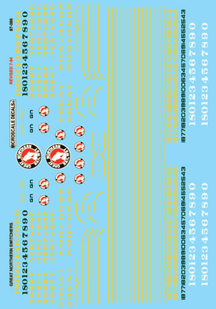 Microscale Decal 87-86 GN Diesel - Switcher - Green & Orange Scheme 