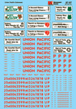 Microscale Decal 87-97 Union Pacific Cabooses - CA3 thru CA10 - Includes Safety Slogans 