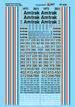 Microscale Decal 87-424 Amtrak Diesel - Phase III Paint Scheme Diesel Locomotives 