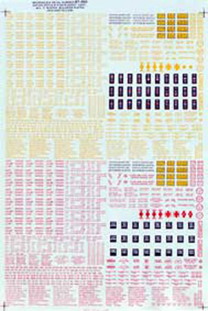 Microscale Decal 87-460 Freight Car Data - Gothic Lettering - Red & Yellow 