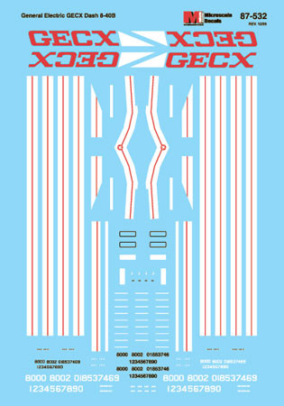 Microscale Decal 87-532 GECX Diesels-GECX Leasing Diesel Locomotive Hood B40-8 