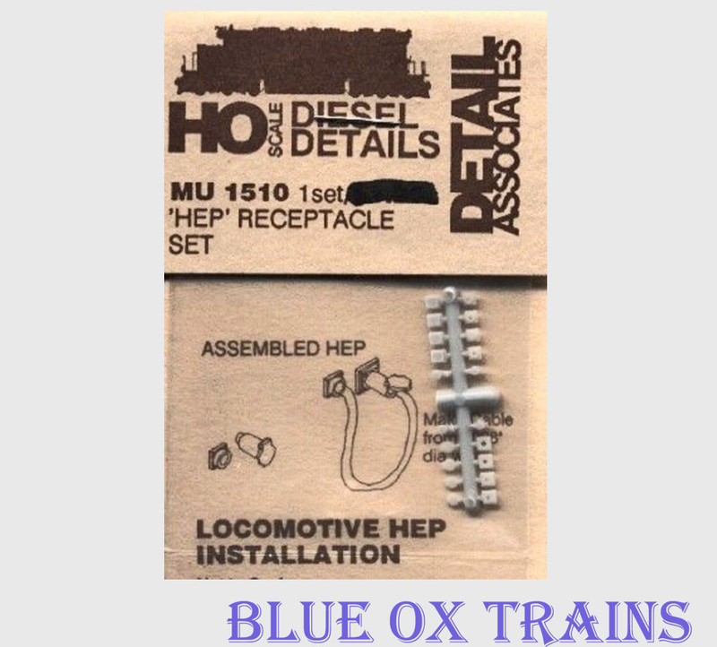 Detail Associates 1510 MU Receptacles Head-End Power Set Ho Scale