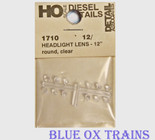 Detail Associates 1710 Headlight Lenses pkg(12) 12" (.138") Diameter Ho Scale