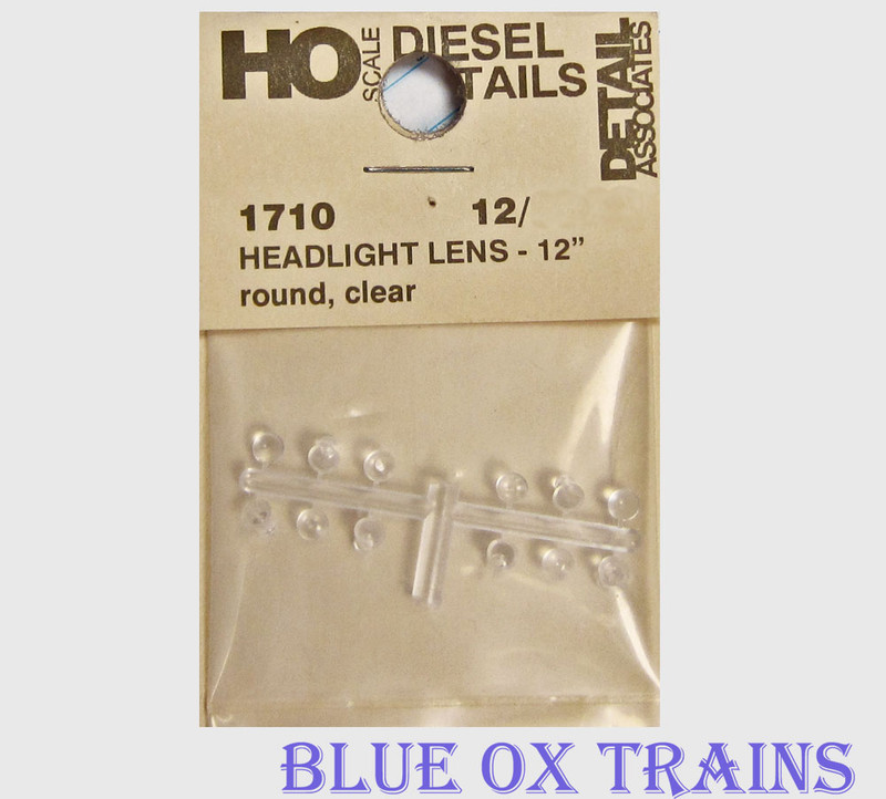 Detail Associates 1710 Headlight Lenses pkg(12) 12" (.138") Diameter Ho Scale