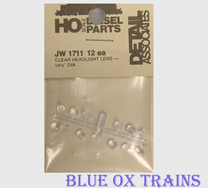 Detail Associates 1711 Headlight Lenses pkg(12) 14-1/2" (.167") Diameter Ho Scale