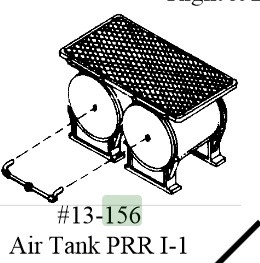 Bowser Cary AT-153 AIR TANK PRR I 1 SET (Brass) HO Scale