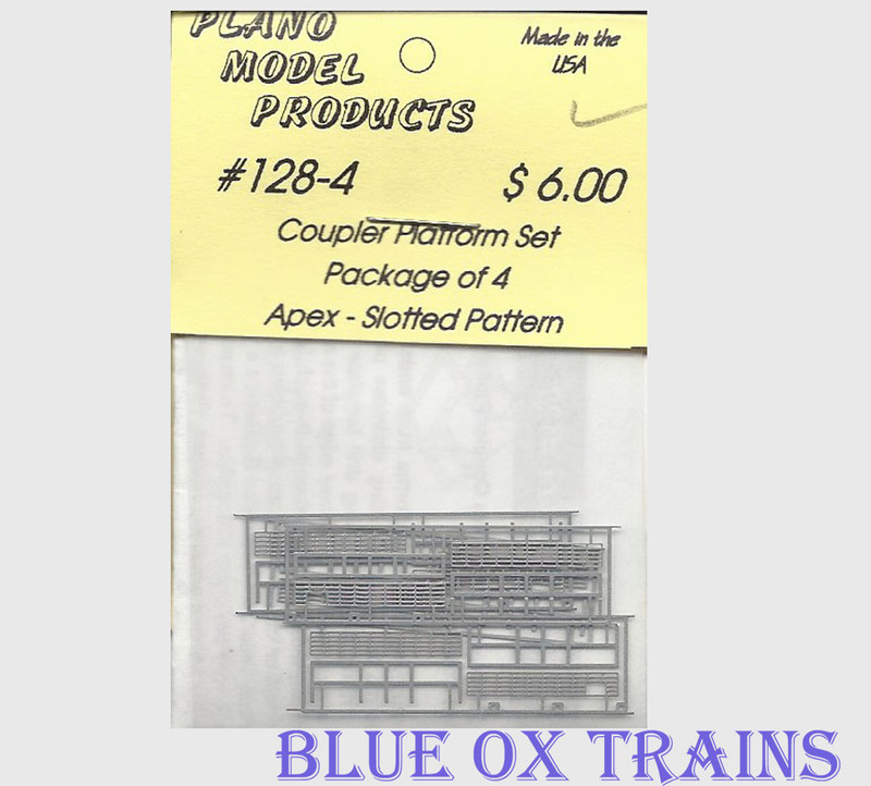 Plano Model 128-4 Coupler Crossover Platform Apex, Slotted Pattern Pkg4 Ho Scale