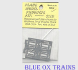 Copy of Plano Model 321 Thrall 48' Well Dbl Stk Replacement Stanchions Wm. K. Walthers car - 8 per pkg  Ho Scale
