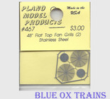 Plano Model 467 48" Flat Top Fan Grilles (Photo-Etched Stainless Steel) Ho Scale