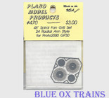 Plano Model 470 48" Spiral Fan Grilles 24 Radial Arm Style for Proto 2000 GP30 (Photo-Etched Metal) Ho Scale