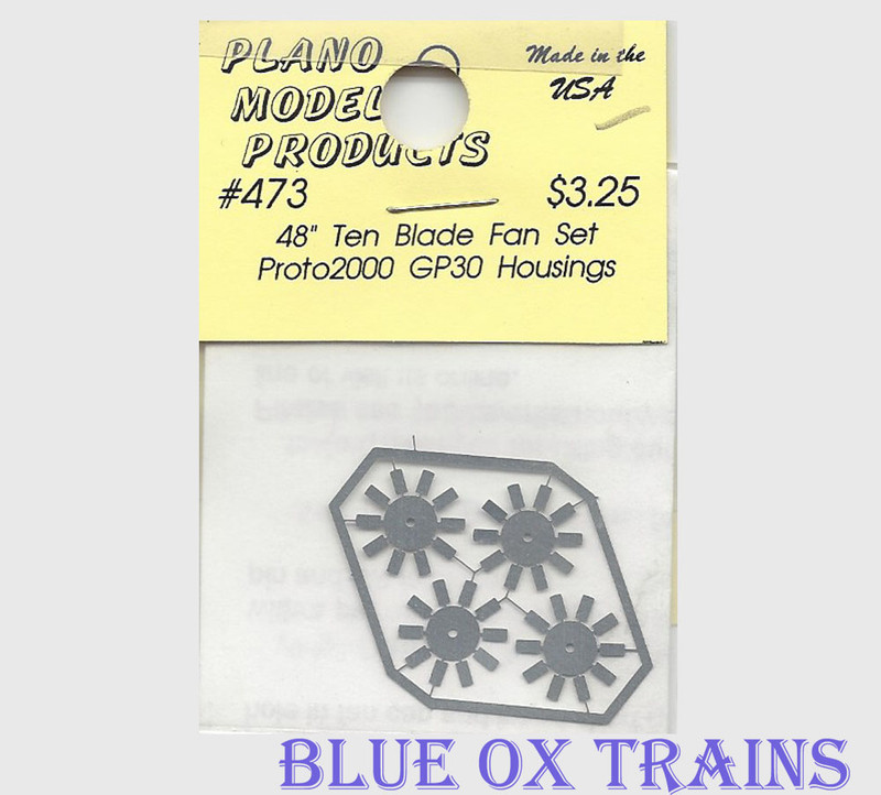 Plano Model 473 48" Blade Fans for Proto 2000 GP30 10 Blade Style Ho Scale