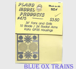 Plano Model 475 36" Fans & Grilles (2) For Kato GP35 pkg(2) Ho Scale