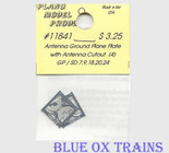 Plano Model 11841 Antenna Ground Plane Plate GP/SD 7, 9, 18, 20, 24 (Etched Stainless pkg(4) Square Antenna Cutout Ho Scale