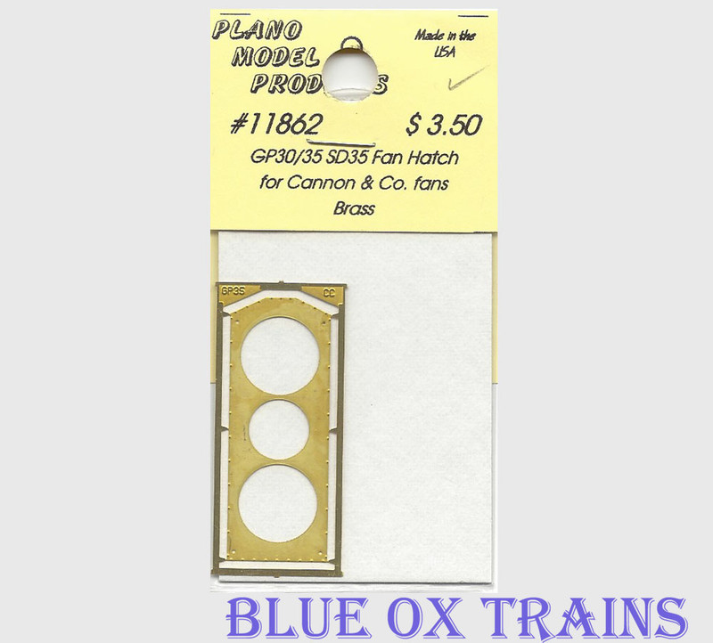 Plano Model 11862 Fan Hatch for Cannon Thin Wall Fans (Brass) For GP30/35 Ho Scale