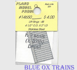 Plano Model 14650 Stainless Steel Lift Rings pkg(48) 4-1/2 x 2" Ho Scale