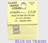 Plano Model 14659 Paper Air Filter Lift Lugs (Etched Stainless) For GP/SD38, GP/SD38-2 pkg(24) Ho Scale