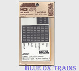 Detail Associates 4502 Numberboard Set EMD GP35 (Fits Kato Series 1) HO Scale 