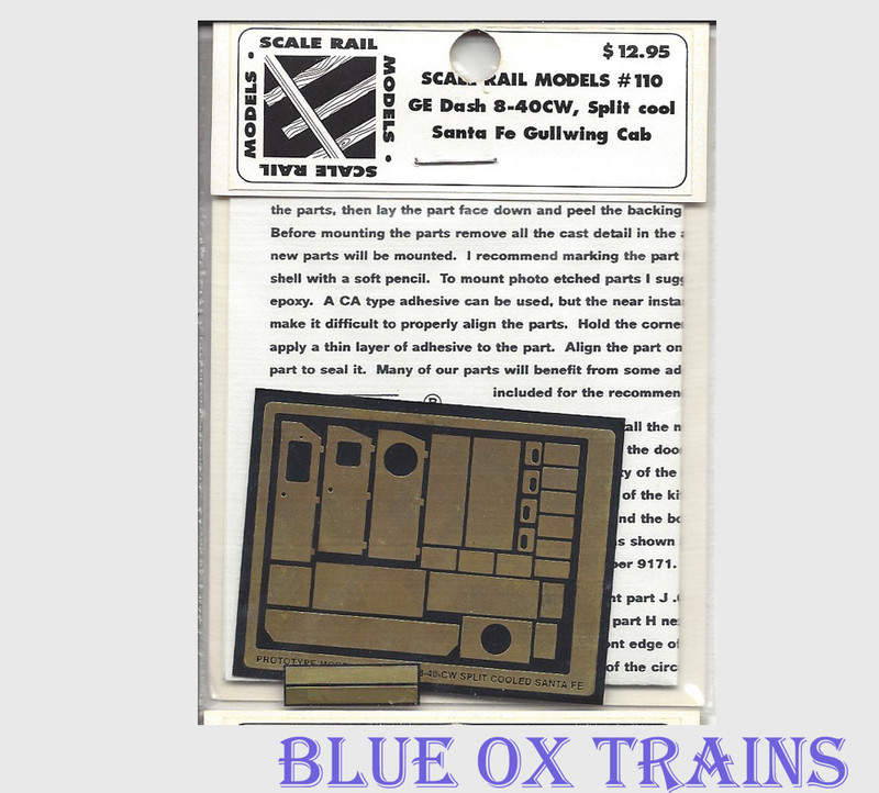 Scale Rail Models 110 GE Dash 8 Split Santa Fe Gullwing Cab Brass Kit HO Scale 