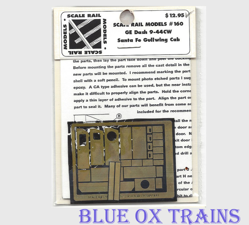 Scale Rail Models 160 GE Dash 9-44CW Santa Fe Gullwing Cab Brass Kit HO Scale 