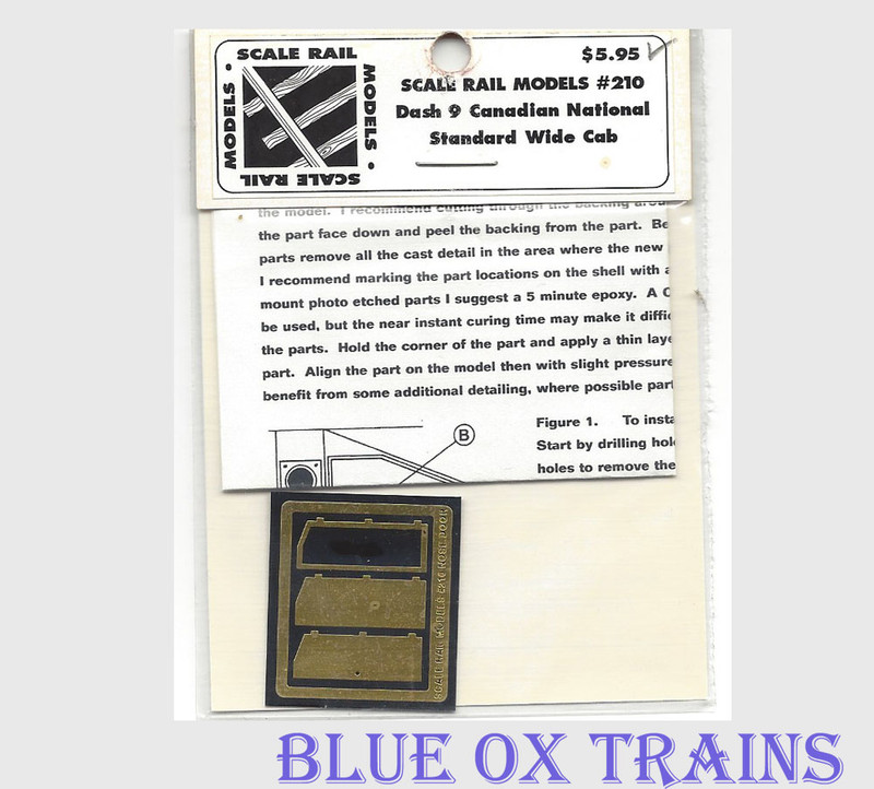 Scale Rail Models 210 Dash 9 Canadian National Standard Wide Cab Brass Kit HO Scale 