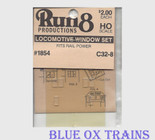 Run8 1854 Window Set - C32-8 Rail Power Kit HO Scale 