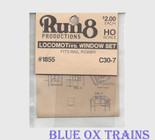 Run8 1855 Window Set - C30-7 Rail Power Kit HO Scale 