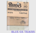 Run8 1876 Window Set - F45/FP45 Rail Power Kit HO Scale 