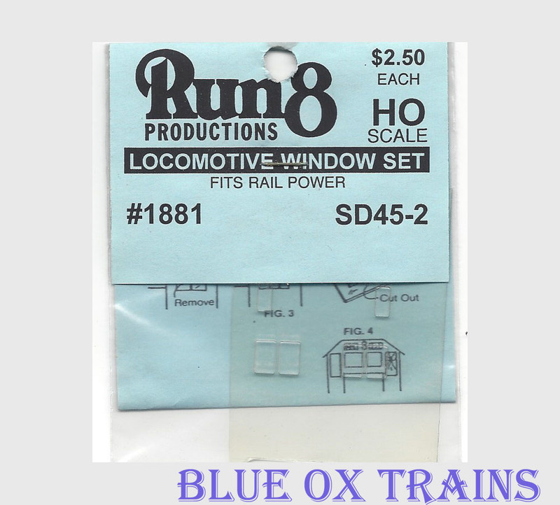 Run8 1881 Window Set - SD45-2 Rail Power Kit HO Scale 